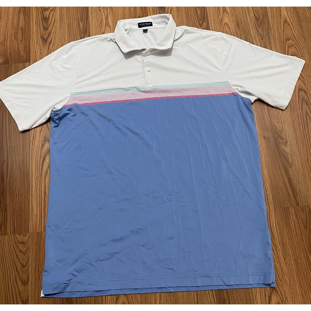 Peter Millar Polo Shirt Mens 2XL Crown Crafted Performance Colorblock